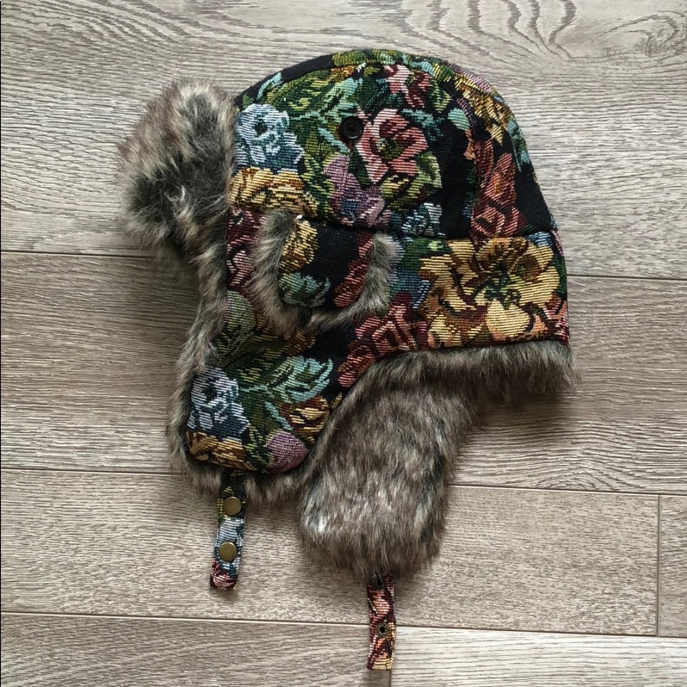 Floral Jacquard Trapper Hat